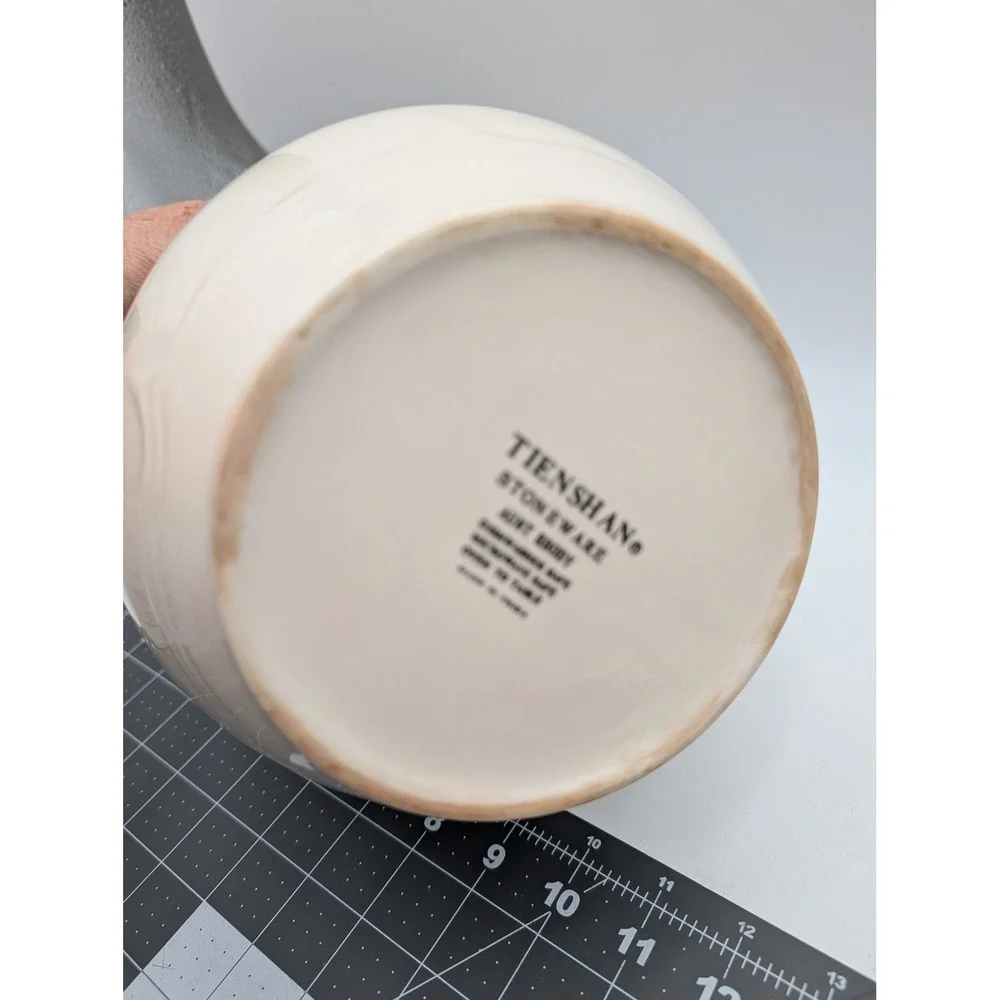 Tienshan Canister Cream Aunt Rhody Country Goose Stoneware Jar Lid 10 in
